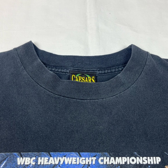 Vtg Lennox Lewis Vs Andrew Golota Mens Boxing T-Shirt Small 90s Black Faded B3 - Picture 5 of 9